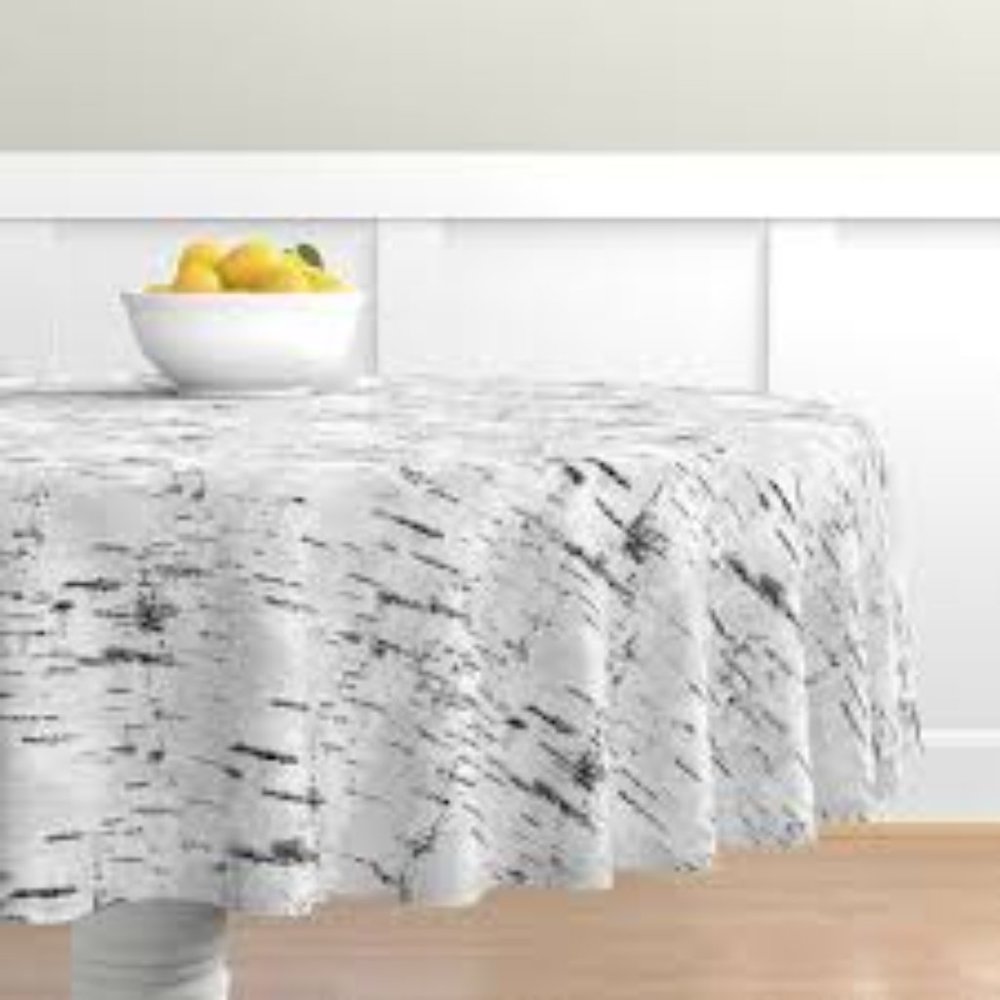 Holiday Home | 70" Round Birch Bark Print Tablecloth | NWT